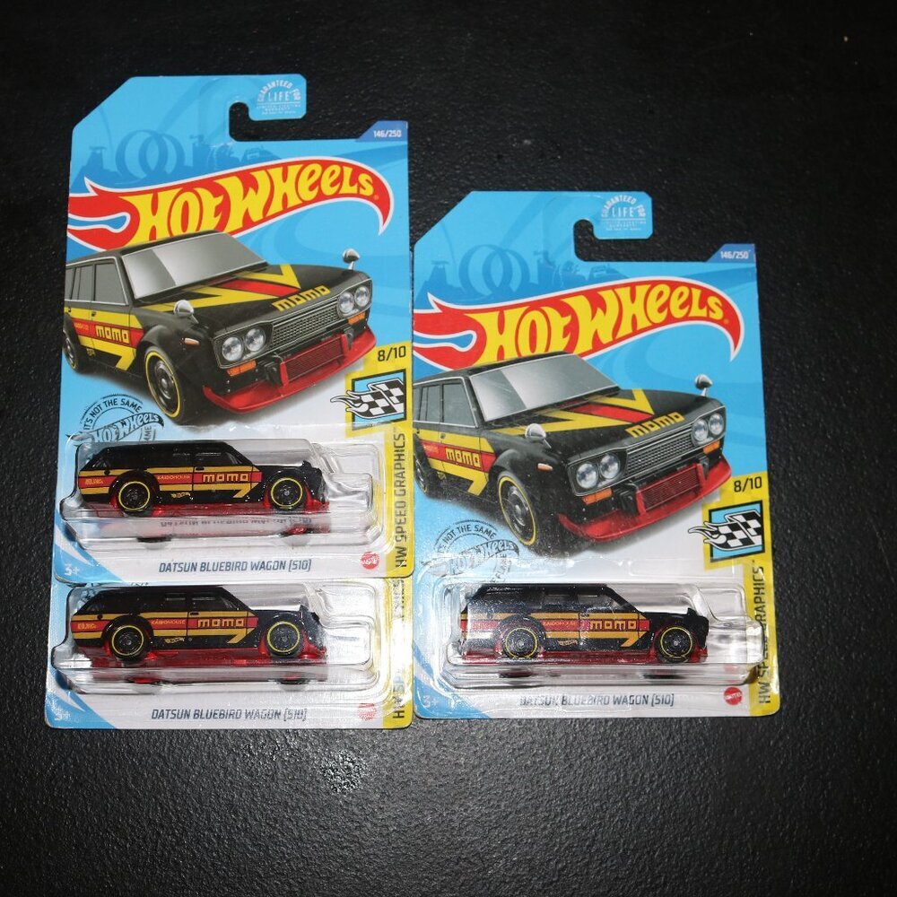 Hot Wheels Speed Graphics Datsun Bluebird wagon lot of 3